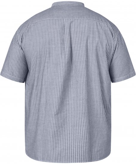 North Latitude 61164 Camicia a Righe con Collo alla Coreana Grigio - Camicie - Camicie Taglie Forti Uomo