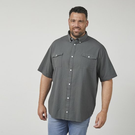 North Latitude 61306 Overshirt a Maniche Corte Verde Scuro - Camicie - Camicie Taglie Forti Uomo
