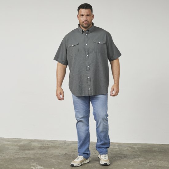 North Latitude 61306 Overshirt a Maniche Corte Verde Scuro - Camicie - Camicie Taglie Forti Uomo