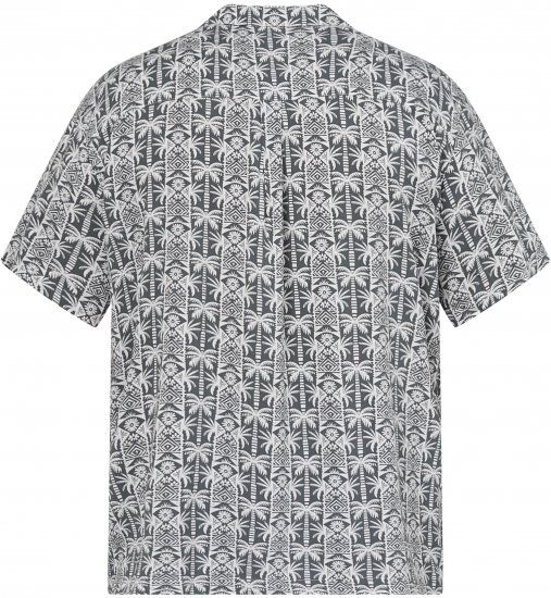 North Latitude 61313 Camicia in Viscosa con Collo Cubano Grigio - Camicie - Camicie Taglie Forti Uomo