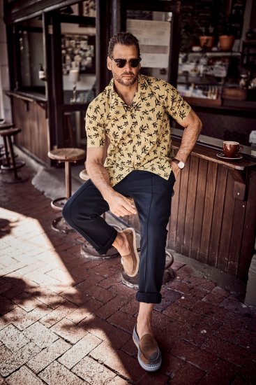 JP1880 Boxy Cuba Short Sleeve Shirt Camel - Camicie - Camicie Taglie Forti Uomo