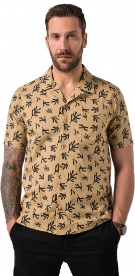 JP1880 Boxy Cuba Short Sleeve Shirt Camel - Camicie - Camicie Taglie Forti Uomo