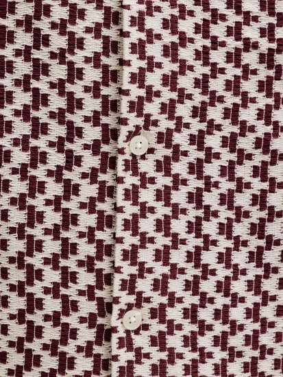 Jack & Jones Montauk Crochet Short Sleeve Shirt Dark Red - Camicie a maniche corte - Camicie Uomo Maniche Corte Taglie Forti