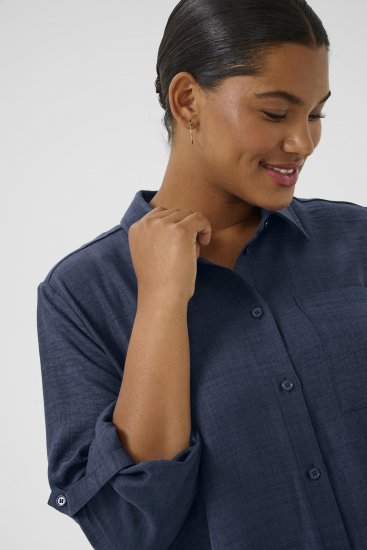Kaffe Curve Ellie Shirt Tunic Moon Indigo Blue - Tuniche - 