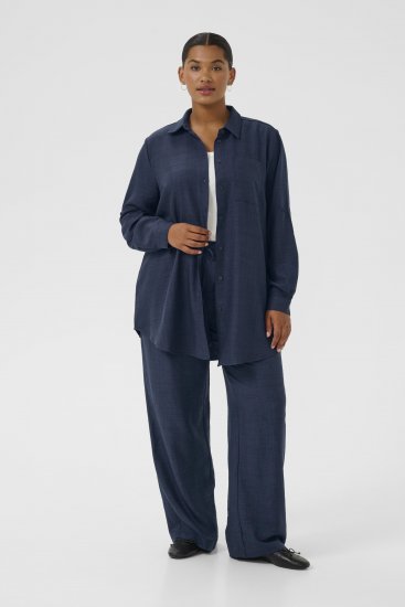 Kaffe Curve Ellie Shirt Tunic Moon Indigo Blue - Tuniche - 