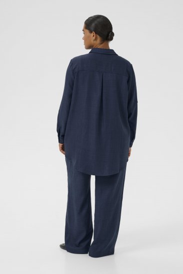 Kaffe Curve Ellie Shirt Tunic Moon Indigo Blue - Tuniche - 
