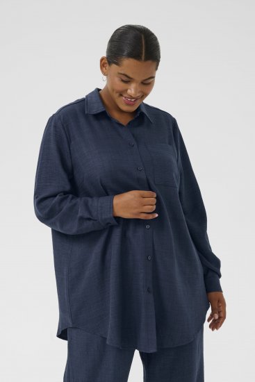 Kaffe Curve Ellie Shirt Tunic Moon Indigo Blue - Tuniche - 