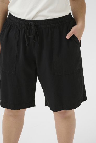 Kaffe Curve Nana Liah Pantaloncini Nero - Jeans & Pantaloni Donna Taglie Comode – Plus Size - 