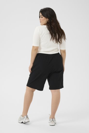 Kaffe Curve Nana Liah Pantaloncini Nero - Jeans & Pantaloni Donna Taglie Comode – Plus Size - 