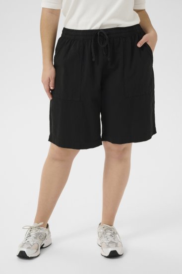 Kaffe Curve Nana Liah Pantaloncini Nero - Jeans & Pantaloni Donna Taglie Comode – Plus Size - 