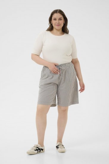 Kaffe Curve Nana Pantaloncini a righe Mezzanotte/Bianco a righe - Jeans & Pantaloni Donna Taglie Comode – Plus Size - 