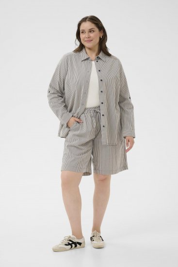 Kaffe Curve Nana Pantaloncini a righe Mezzanotte/Bianco a righe - Jeans & Pantaloni Donna Taglie Comode – Plus Size - 