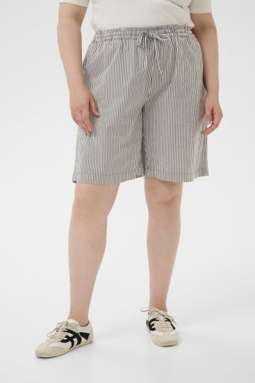 Kaffe Curve Nana Pantaloncini a righe Mezzanotte/Bianco a righe - Jeans & Pantaloni Donna Taglie Comode – Plus Size - 
