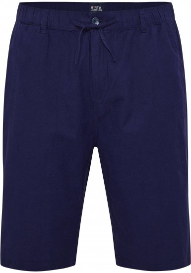 North Latitude 51137 Linen Elastic Waist Shorts Navy - Shorts - Pantaloncini Uomo Taglie Forti