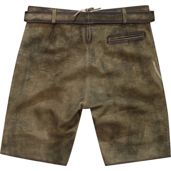 JP1880 Shorts Goat Suede with Belt Buckle Traditional Moss Green - Abbigliamento da festa - Abbigliamento da festa – Per festeggiare con stile e comodità