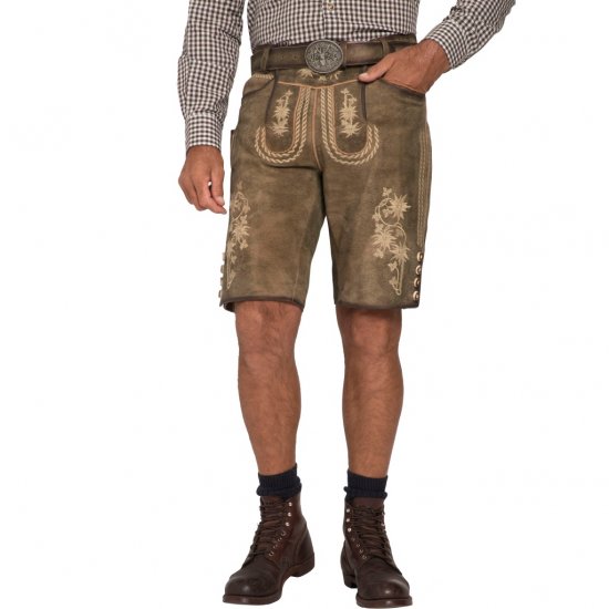 JP1880 Shorts Goat Suede with Belt Buckle Traditional Moss Green - Abbigliamento da festa - Abbigliamento da festa – Per festeggiare con stile e comodità
