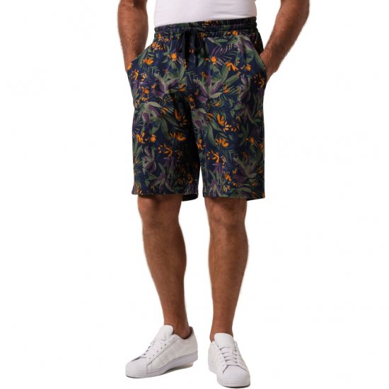 JP1880 Bermuda Shorts Floral All-over Print Navy - Shorts - Pantaloncini Uomo Taglie Forti