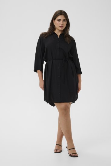 Kaffe Curve Mille Short Shirt Dress Black Deep - Vestiti mini - 