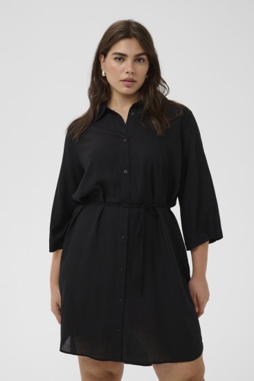 Kaffe Curve Mille Short Shirt Dress Black Deep - Vestiti mini - 