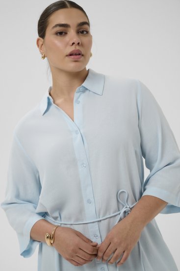 Kaffe Curve Mille Short Shirt Dress Nantucket Breeze Blue - Vestiti mini - 