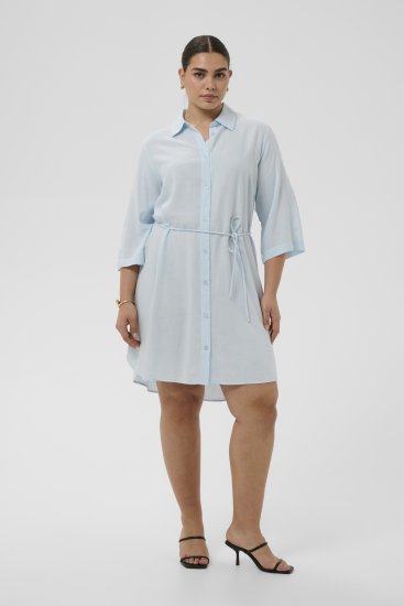 Kaffe Curve Mille Short Shirt Dress Nantucket Breeze Blue - Vestiti mini - 