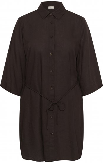 Kaffe Curve Mille Short Shirt Dress Black Coffee Brown - Vestiti mini - 