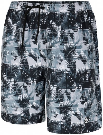 Espionage SW104 Mono Print Cargo Swimshorts Black - Costumi da bagno - Costumi da Bagno Uomo Taglie Forti