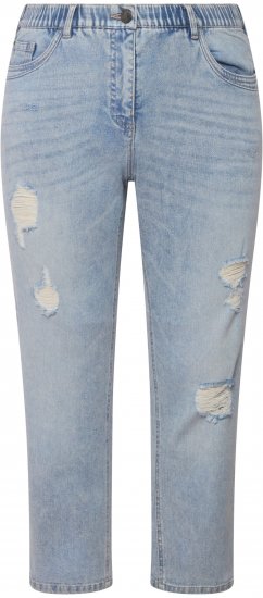 Ulla Popken Stonewashed Distressed Boyfriend Jeans Light Blue - Jeans & Pantaloni Donna Taglie Comode – Plus Size - Jeans e Pantaloni Donna, EU 42-70