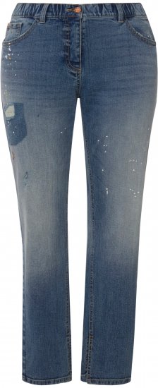Ulla Popken Distressed Stretch Fit Boyfriend Jeans Blue Denim - Jeans & Pantaloni Donna Taglie Comode – Plus Size - 