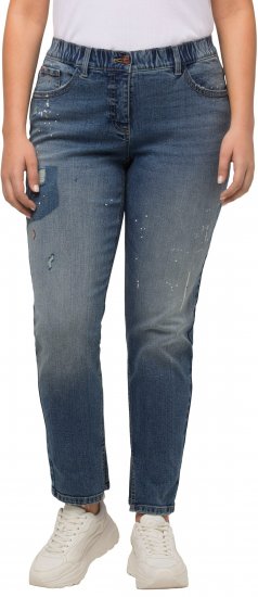 Ulla Popken Distressed Stretch Fit Boyfriend Jeans Blue Denim - Jeans & Pantaloni Donna Taglie Comode – Plus Size - 