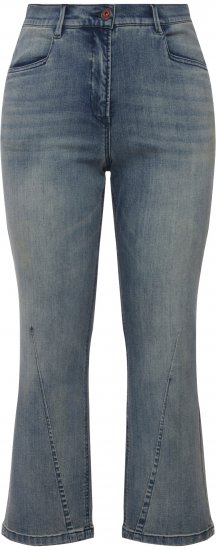 Ulla Popken Splatter Painted Jeans Washed Blue Denim - Jeans & Pantaloni Donna Taglie Comode – Plus Size - 