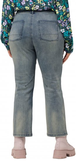Ulla Popken Splatter Painted Jeans Washed Blue Denim - Jeans & Pantaloni Donna Taglie Comode – Plus Size - 