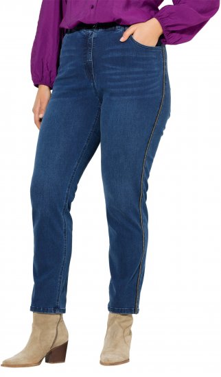 Ulla Popken Splatter Painted Jeans Blue - Jeans & Pantaloni Donna Taglie Comode – Plus Size - Jeans e Pantaloni Donna, EU 42-70