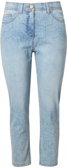 Ulla Popken Tile Laser Print Stretch Fit Jeans Light Light Blue Denim - Jeans & Pantaloni Donna Taglie Comode – Plus Size - 