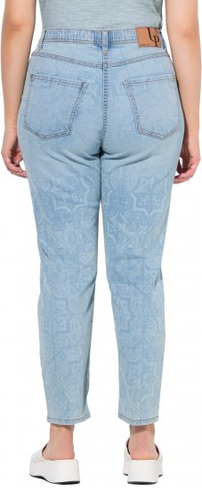 Ulla Popken Tile Laser Print Stretch Fit Jeans Light Light Blue Denim - Jeans & Pantaloni Donna Taglie Comode – Plus Size - 