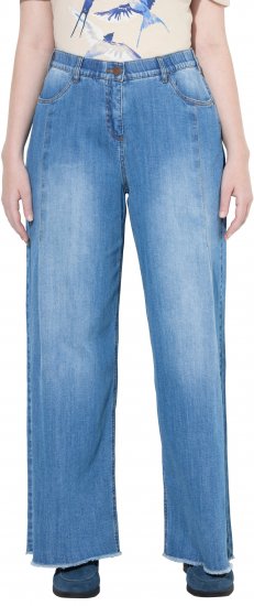 Ulla Popken Extra Wide Leg Stretch Fit Jeans Light Blue - Jeans & Pantaloni Donna Taglie Comode – Plus Size - Jeans e Pantaloni Donna, EU 42-70