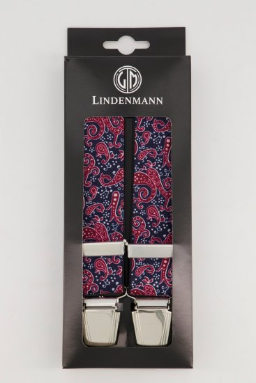 JP1880 Suspenders with Adjustable Length Burgundy Red - Accessori - 