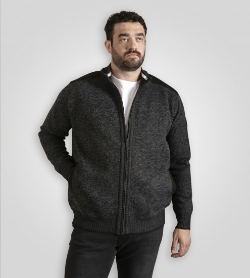D555 Dereham 2 Knitted Sweater with Zipper Charcoal TALL - TALL felpe - 