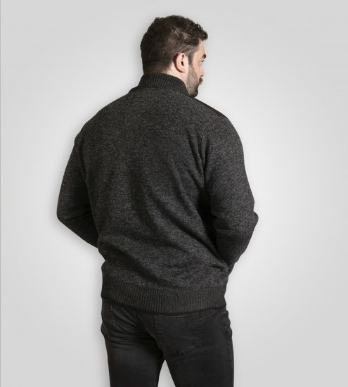 D555 Dereham 2 Knitted Sweater with Zipper Charcoal TALL - TALL felpe - 