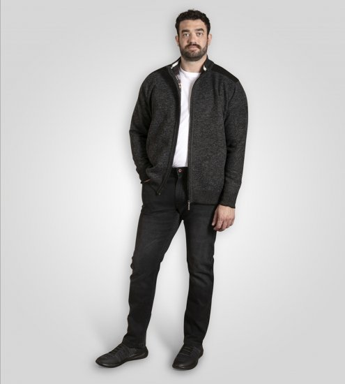 D555 Dereham 2 Knitted Sweater with Zipper Charcoal TALL - TALL felpe - 