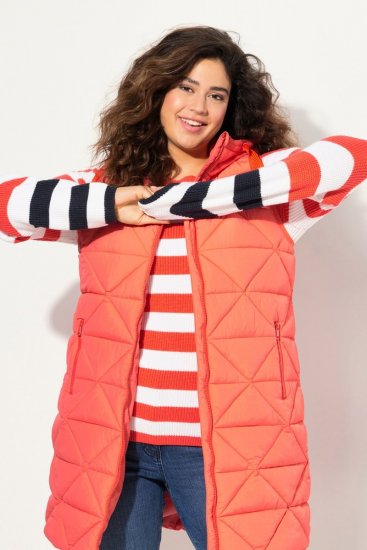 Ulla Popken Mixed Stripe Long Sleeve Sweater Hibiscus Red - Felpe & felpe con cappuccio - Felpe, Hoodie e Maglieria Calda