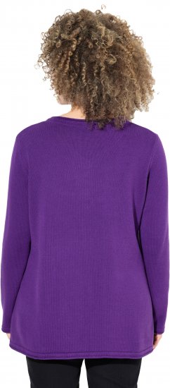 Ulla Popken Sequined Star Rolled Edge Sweater Dark Purple - Felpe & felpe con cappuccio - 