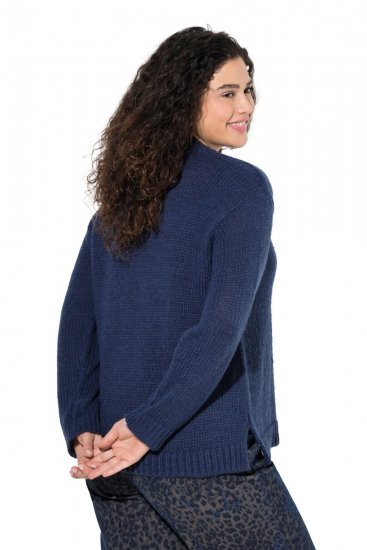 Ulla Popken Textured Glitter Embroidery Oversized Sweater Ink Blue - Felpe & felpe con cappuccio - Felpe, Hoodie e Maglieria Calda