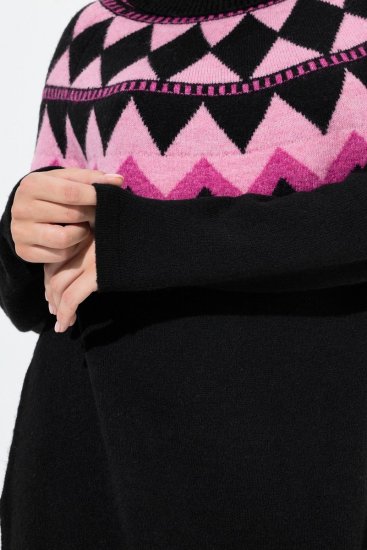 Ulla Popken Neon Alpine Pattern Long Sleeve Turtleneck Sweater Light Pink - Felpe & felpe con cappuccio - Felpe, Hoodie e Maglieria Calda