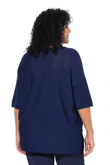 Ulla Popken Oversized 3/4 Sleeve V-Neck Sweater Navy - Felpe & felpe con cappuccio - Felpe, Hoodie e Maglieria Calda