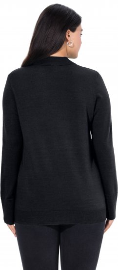 Ulla Popken Long Sleeves Mock Turtleneck Sweater Black - Ulla Popken - 
