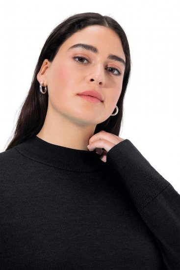 Ulla Popken Long Sleeves Mock Turtleneck Sweater Black - Ulla Popken - Abbigliamento Taglie Forti Ulla Popken