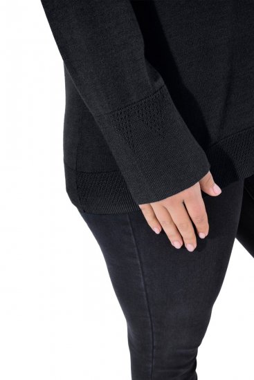 Ulla Popken Long Sleeves Mock Turtleneck Sweater Black - Ulla Popken - Abbigliamento Taglie Forti Ulla Popken