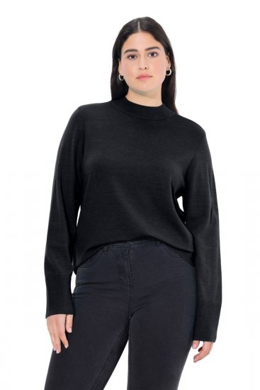 Ulla Popken Long Sleeves Mock Turtleneck Sweater Black - Ulla Popken - Abbigliamento Taglie Forti Ulla Popken