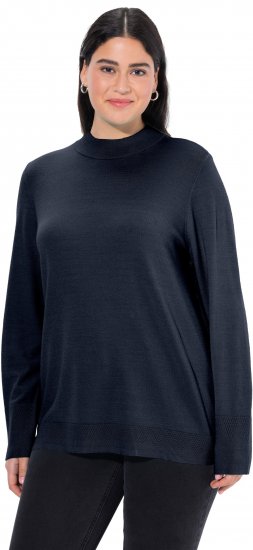 Ulla Popken Long Sleeves Mock Turtleneck Sweater Navy - Felpe & felpe con cappuccio - 